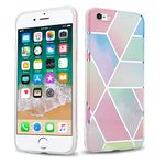 cadorabo Case works with Apple iPhone 6 / iPhone 6S in Rainbow marble No.11 - TPU Silicone Cover with Mosaic Pattern Design - Ultra Slim Protective Gel Shell Bumper Back Skin