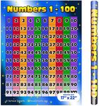 Numbers 1-100 Chart by School Smarts ●Durable Material Rolled and SEALED in Plastic Poster Sleeve for Protection.