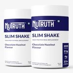 NUTRUTH-High Protein Meal Replacement Chocolate Hazelnut Flavoured Slim Shake | 21 Gm Protein/Serving | Weight Control & Management Protein Shake (500 Gm) (Pack of 2)