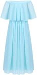 Tashvika's Girl's Vintage Style Wedding Long Maxi Gown Dress (Sky Blue_10-11y)