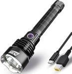 Super Bright LED Torch PFSN TCP50 Powerful Flashlight with 6000 Lumen P50 LED Rechargeable Tactical Torch Handheld Searchlight Best for Hiking Hunting Camping Outdoor Sport