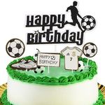 ALLY-MAGIC Football Cake Toppers, Football Cupcake Toppers Soccer Happy Birthday Cake Decorations for Boys Men Football Themed Birthday Anniversary Party Supplies Y6-ZQSRCP