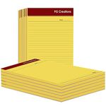 PG Creations Ruled Unruled Writing Notepad, A4 Size, 8.5x11 Inch, Large Size, Single Side Ruled, Blank Plain, 70 Gsm Yellow Paper, 50 Sheets per Writing Pad, Pack of 20