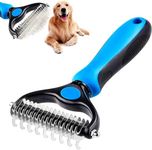 I K IMPEX Professional Dog Comb Dematting Brush Shedding Pet Grooming Tool for Cats and Dogs Removes Mats and Tangles | Self Cleaning Dual Side Stainless Steel Dog Hair Brushes