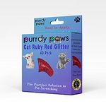 40-Pack Ruby RED Glitter Soft Nail Caps for Cat Claws * Purrdy Paws Brand (Medium)