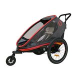 Hamax Outback Reclining Multi-Sport Child Bike Trailer + Stroller - 2020 Model (Jogger Wheel Sold Separately) (Red/Charcoal, One Seat)