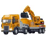 DEUSON ECOM Truck Toys Construction Vehicle Excavator Toy Diecast Truck for Kids with Friction, Lights and Sounds Alloy Engineering Children's Toy