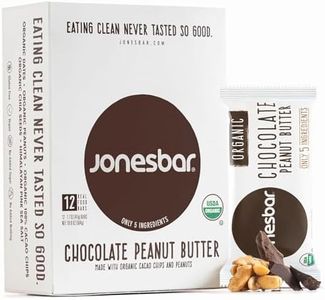 JONESBAR (Chocolate Peanut Butter, 12 Count (Pack of 1)), USDA Organic Fruit & Nut Bar, Non-GMO, Kosher, Vegan, Gluten Free, Simple Snack Bar
