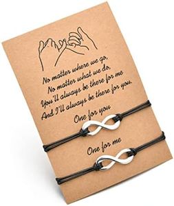 LIUJZZJ 2 Piezas Pulsera de Hermana Pulsera De La Amistad Mejor Amigo Pulsera De Acero Inoxidable Joyería a Juego Para Mujeres