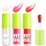 3PCS lip oil Lip Oil Set - Long Lasting Lip Oil Light Lip gloss Set - Glitter Liquid Lip Gloss - Moisturizing Tinted Lip Gloss Lip Plumper Lip Balm - High-Shine【B 3PCS】