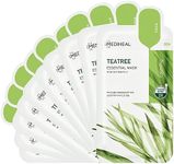 Mediheal Official Best Korean Sheet Mask - Tea Tree Essential Face Mask 20 Sheets Skin Soothing Treat Blemishes Sebum Control For All Skin Types Value Sets Acne Prone