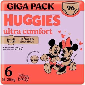 Huggies Ultra Comfort Pañal braguita para bebé con Disney Talla 6 (15-25 kg), 2 packs x 48 pañales, Total 96 Pañales - Exclusivo Online