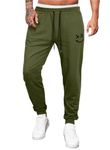 AlvaQ Sweatpants Mens Casual Cotton Mens Joggers Tracksuit Bottoms Men with Loose fit Gym Running Workout Pants, B-Green, M