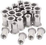 GSK Cut® Zinc Plated M8 Flat Head Metric Threaded Rivetnut Insert Nut insert Rivet Nut Kit (Pack of 50)