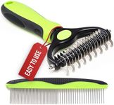 Pet Dematting Grooming Set- 2 Sided Undercoat Rake + Grooming Comb For Dogs And Pets- Safe And Easy Mats & Tangles Removing