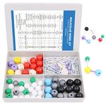 Swpeet 92 Pcs Chemistry Molecular Model Student and Teacher Set, Molecular Model Set for Inorganic & Organic Chemistry - 52 Atoms & 37 Bonds & 3 Orbitals