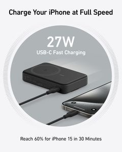 Anker MagGo 10000mAh Power Bank – Portable Magnetic Charger