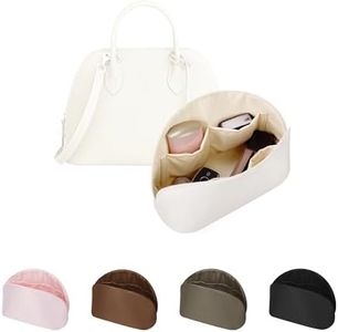 Handmade Purse Organizer for Hermes Bolide 45 Bag, KINGS IN BAG Satin Bag Organizer Insert Fits Bolide 45, Portable Bag Insert with Multiple Pockets for Storage Items(Craie, Bolide 45)