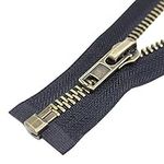 YaHoGa #8 27 Inch Antique Brass Separating Jacket Zipper Y-Teeth Metal Zipper Heavy Duty Metal Zippers for Jackets Sewing Coats Crafts (27" Anti-Brass)