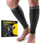 CAMBIVO 2 Pairs Calf Compression Sleeves(20-30 mmHg), Shin Splint Compression Sleeves for Men and Women - Footless Compression Socks for Swelling, Varicose Veins, Running(CS13 Ink, Medium)