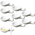 MULHUE 8 PCS Ceramic Plum Blossom Chopsticks Rest Sauce Dish, Chinese Fine Porcelain Chopsticks Spoon Fork Rest Holder Knife Holder
