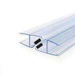 Shower Door Seal Strip, Magnetic Suction Frameless Shower Glass Door Seal Strip, 90°/135°/180° Shower Door Sweep, Set of 2, for 6/8/10/12 mm Glass, PVC(90°-6mm)