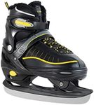 CCUNSZI Ice Skates,Adjustable ice Skates for Men Women and Kids,Stainless Steel Ice Skates,Quick Lacing System & Push-Lock Buckle,Adjustable 4 Size (Black, XL(9-11) Women,(8.5-10.5) Men)