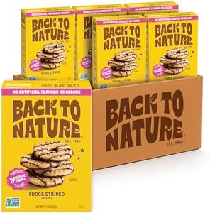 Back to Nature - Fudge Striped Cookies - Made with Quality Ingredients like Wheat Flour - Vegan and Non-GMO - Seriously Tasty Snack - 5.5 Ounce (Pack of 6)