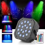 Gesto RGB Stage Par Light -DJ Light with Remote Control | UV 6in1 Color Uplightning Led Lights | Color Changing Party Disco Lights for Home Party,Birthday Party,Disco Show,Diwali Lights,Events(18 Led)