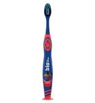 Colgate Kids Toothbrush 6-9 years | multi-height soft bristles clean big and small teeth | rounded tip for easy reach of back teeth | suction cup for upright storage | white bristles toothpaste guide