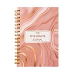 Papboo The Five Minute Gratitude Journal for 6 months, Affirmation Journal, Planner, Happiness,Productivity, Self Care, A5 size,100 GSM PAPER Hardcover Spiral, Free Sticker,Pocket (Rose quartz)