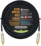 25 Foot - Gotham GAC-1 Ultra Pro - Low-Cap (21pF/ft) Center-Channel Subwoofer Cable with Amphenol ACPR-SWH Die-Cast, Gold Plated RCA Connectors