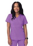 Sivvan Scrubs for Women - Mock Wrap Scrub Top - S8302 - Lavender - L