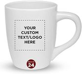 Custom Giant Ceramic Bistro Mugs 23 oz. Set of 24, Personalized Bulk Pack - Perfect for Coffee, Tea, Espresso, Hot Cocoa, Other Beverages - White