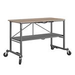 COSCO SmartFold Portable Workbench/Folding Utility Table with Locking Casters, 600 lb. Capacity, MDF Top