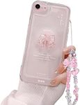 Ownest Compatible for iPhone 7/iPhone 8/iPhone SE Cute 3D Pink Bowknot Slim Clear Aesthetic Design Women Teen Girls Camera Lens Protection Phone Cases Cover