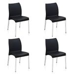 Nilkamal Novella Patio Chair (Iron Black, Set of 4)