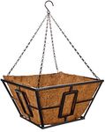 Panacea Products Corp-Import 87850 14", Black, Square Contemporary Style Hanging Basket