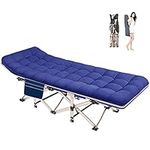 Rocomoco Folding Camping Cot, Folding Outdoor Travel Camp Cots and Cot Pad for Camping Adults Heavy Duty Sleeping Cots with Carry Bag Holds 330Lbs Portable Camping Bed for Home, Office Nap Beach