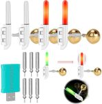 DONGZQAN 4PCS Fishing Alarm Bell, Rod Tip Lights, Fishing Accessories, Fishing Lights for Night Fishing, For Sea Fishing Rod,Fishing Accessory Fishing Enthusiasts