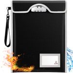 Fireproof Bag with Lock (5200℉), BALAPERI 15”x 11”Fireproof Document Bag, Fireproof Money Bag for A4 A5 Legal Letter Size Document, Tablet, Valuables, Jewelry, Cash and Passport