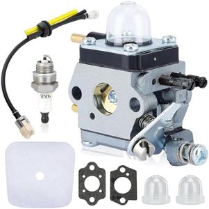 C1U-K54A Carburetor Kit-Mantis Tiller 7225 7222M 7222 7222E 7210 7924 7920 7228 7230 7234 7921 7240 7925 Echo Cultivator Replaces C1U-K82/K17/K46/ZAMA C1U-K54A-Air Filter,Spark Plug, Fuel Lines​