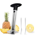 MEGAVOW Pineapple Corer Slicer Peeler, Pineapple Fruit Cuter Wedger Kitchen Tool, Stainless Steel Pineapple Ring Knife, with 2 pcs Fruit Forks