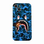 Hoolcase Blue Shark Face for iPhone 15 6.1 Inch Soft Case for Shark Teeth Fans Girls Kids Boys, Cartoon Cute Fun Funny Shockproof TPU Protective 6.1 Inch Case for iPhone 15 (LAN)