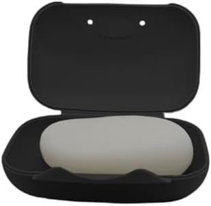 Vonpri Soap Holder Container, Portable Bar Soap Saver Scrubber Case for Bathroom and Kitchen (Black)