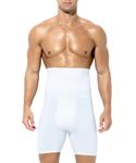 Arjen Kroos Men's Shapewear Tummy Control Compression Underwear Hip Lifting Girdle Shorts Body Shaper Boxer Briefs,A2-White-3031,3X-Large