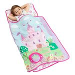 Everyday Kids Toddler Nap Mat with Removable Pillow -Princess Storyland- Carry Handle with Fastening Straps Closure, Rollup Design, Soft Microfiber for Preschool, Daycare, Sleeping Bag -Ages 2-6 years