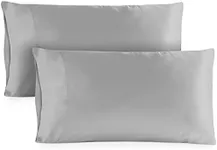 Hotel Sheets Direct Pillow Cases Standard Size (Queen) - Set of 2, 20x30 Inch Cooling Pillow Cases Queen - Silky Pillowcase for Hair and Skin - Grey