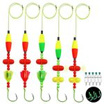 CWSDXM Catfish Float Rigs,Catfish Hooks,Circle Hooks for Catfish with Peg Floats and Rattler Catfishing Equipment (6/0-30LB-5PCS)