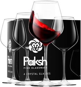 Paksh Novelty Italian Red Wine Glasses - 18 Ounce - Wine Glass Clear (Set of 4)